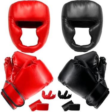 Imagem de JLXMAXLJ Conjunto De 14 Peças De Equipamentos De Boxe Para Iniciantes, Incluindo 2 Pares De Luvas De Boxe De 6 Oz, Capacetes, Bandagens Para As Mãos, Protetores Bucais, Presentes Para Adultos E Jov