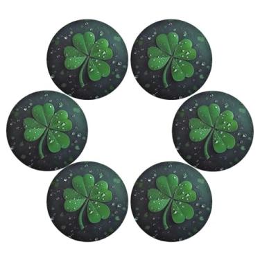 Imagem de ATTX Jogo americano trevo verde para mesa de jantar, jogo americano de decoração do dia de São Patrício, tapetes para mesa de cozinha para 6#3