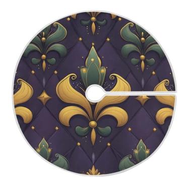 Imagem de Blueangle Saia de árvore de carnaval de 118 cm saia de poliéster macio para decoração de carnaval (71)