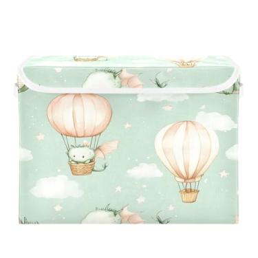 Imagem de SEHANY Cestas de armazenamento engraçadas de dinossauro com tampas, organizador de caixa de armazenamento dobrável, caixas de armazenamento de armário de tecido para roupas cobertor de escritório