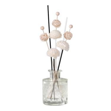 Imagem de Haakong 50 palitos difusores de palheta de flor de vime, conjunto de difusores de fragrâncias para decoração de escritório e casa (127, preto e branco, 28 cm)