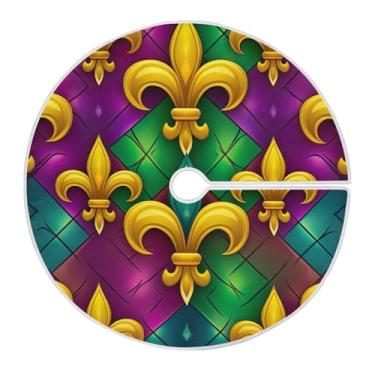 Imagem de Blueangle Saia de árvore de carnaval de 118 cm saia de poliéster macio para decoração de carnaval (257)