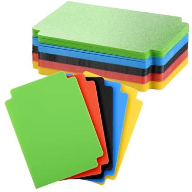 Imagem de Easecos 50 divisórias de cartões colecionáveis, cartões divisórias de papel de plástico para caixas de armazenamento, separadores de cartões multicoloridos para comércio, esportes, organizador de