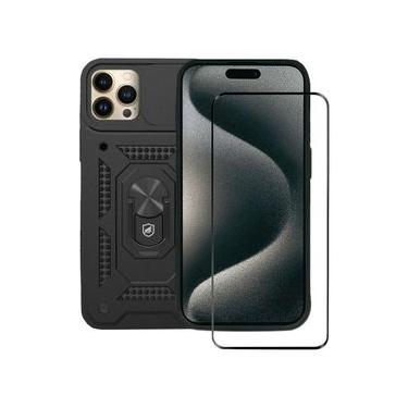Imagem de Kit Capa Dinamic Cam Protection e Pelicula Ultra Glass Preta para iPhone 15 Pro Max - Gshield
