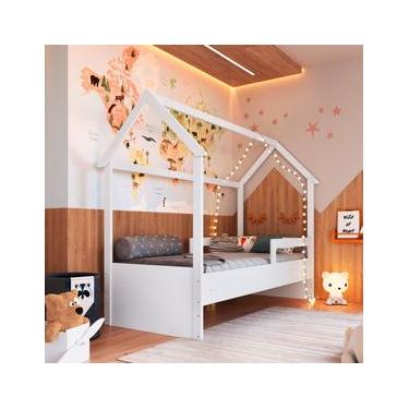 Imagem de Cama Infantil Montessoriana Solteiro Branco Completa Móveis