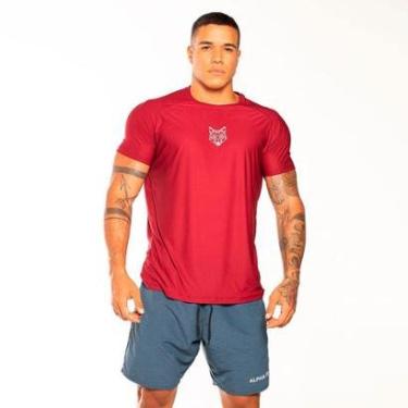 Imagem de Camiseta Masculina Dry Esportiva Lobo Vinho Alpha Co-Masculino