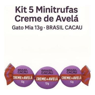 Imagem de Kit 5 Minitrufas Creme De Avelã Gato Mia 12G Brasil Cacau