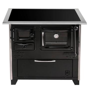 Imagem de Fogão a Lenha Hidro Prime Vitro N2 Preto Lado Direito VITREO LD