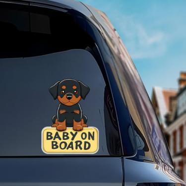 Imagem de Leniutor 1 adesivo refletivo de bebê a bordo para carros, placas de segurança fofas refletivas de alta intensidade, vinil à prova d'água, decalque de segurança para dirigir à noite para para-choque de