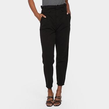 Imagem de Calça Clochard Cambos Jeans Cropped Com Pence Frontal Cintura Alta Feminina-Feminino