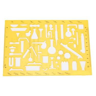 Imagem de Modelo de desenho de projeto arquitetônico Régua geométrica oca durável multifuncional para arquitetos Engenheiros Estudantes Material plástico Várias formas (4354)