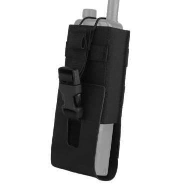 Imagem de Coldre de rádio universal, bolsa de rádio MOLLE para colete tático, coldre leve para walkie talkie, suporte de rádio para cinto de serviço, suporte de rádio da polícia, bolsa tática de rádio (preto)