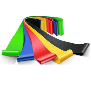 Imagem de - Kit Faixas Faixa Elásticas Treino 3 E 5 Yoga Mini Resistência Pilates Fisioterapia Para Exercício Academia Fitness