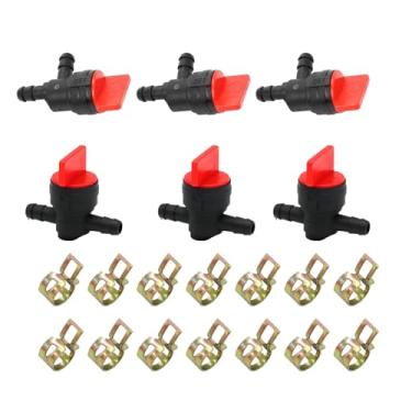 Imagem de Válvula de corte de combustível em linha de 1/10.2 cm Válvula de gás de 180° e válvula de desligamento de combustível de 90° com braçadeiras compatíveis com Briggs & Stratton Gas Válvulas de
