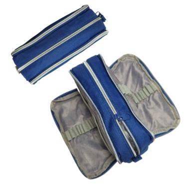 Imagem de Estojo Material Escolar Duplo Grande Volta às Aulas Canetas Lápi Organizador Ensino Médio Faculdade