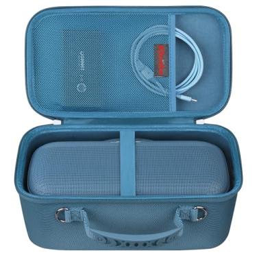 Imagem de Elonbo Estojo de transporte para alto-falante Bluetooth portátil sem fio Sony ULT Field 3, bolsa protetora de viagem ULT Field 3, bolso de malha extra para cabo de carregamento, azul + alça de ombro