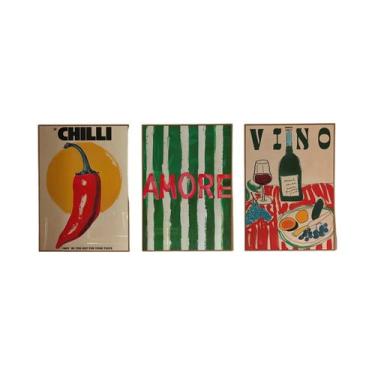 Imagem de Pôster De Arte De Parede Moderna Em Lona Listrada Verde Com Tema De Vi