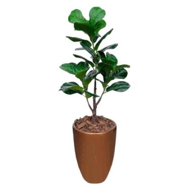 Imagem de Planta Arvore Artificial Ficus Lyrata 90CM Realista Decorativa Toque Real Realista plantas artificiais decorativas