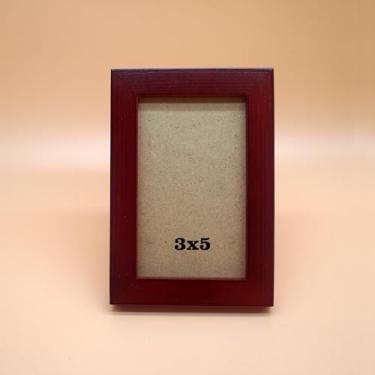 Imagem de ZXT-parts Molduras vermelhas de madeira maciça de 7 x 12 cm | Frente acrílica | Design de carregamento traseiro | Exibição horizontal ou vertical | para fotos, certificados, obras de arte | Decoração