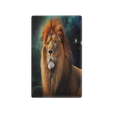 Imagem de Wassud Placa de proteção para interruptor de luz leão em campo estrelado único interruptor interruptor capas de tomada placa decorativa decoração de casa sala de estar quarto decoração