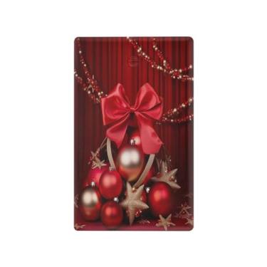 Imagem de Wassud Placa de cobertura de interruptor de luz de fitas e laços de Natal, 1 capa de tomada em branco placa de parede decorativa decoração de casa sala de estar quarto