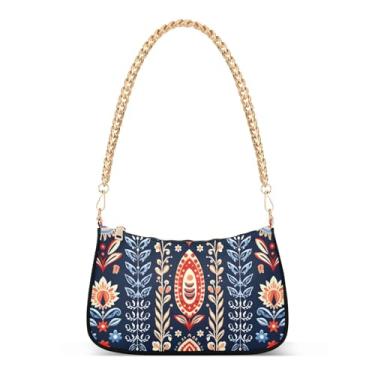 Imagem de CEBUGI Bolsas transversais femininas bolsa de ombro com flores bolsa clutch elegante com alça de corrente