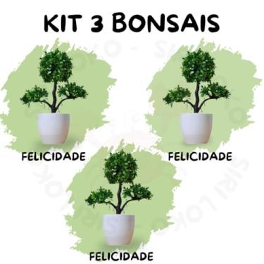 Imagem de Genérico, Kit 3 Bonsais Artificial Modelos Felicidade – Visual Natural e Sofisticado Beleza sem Manutenção