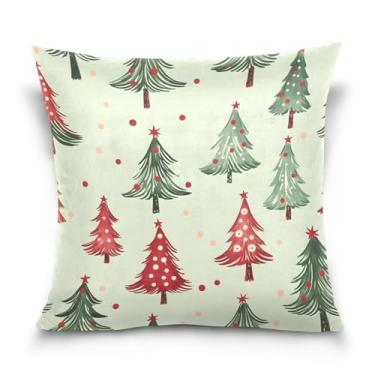 Imagem de Wassud Capa de almofada decorativa de árvore de Natal, 40,6 x 40,6 cm, para sofá, casa, casa de fazenda, decoração de quarto