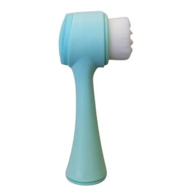 Imagem de Escova de Limpeza Facial 2 em 1, Massageador com Cerdas Macias em Silicone, Ferramenta de Cuidados com a Pele (Verde)