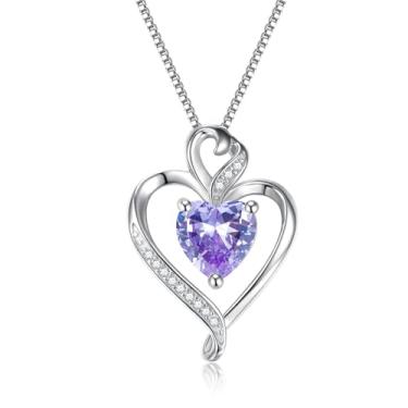 Imagem de Colar feminino com pingente de prata esterlina 925 banhado a ouro rosa banhado a ouro branco 14 K, colar de amor para namorada, esposa, dia dos namorados, aniversário, joia feminina 45,7 cm + 5 cm