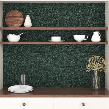 Imagem de Wallderful Papel de parede de granito verde para bancadas, papel de contato de mármore galáxia para bancadas, papel de contato autoadesivo de terraço para cozinha, armários e paredes de banheiro