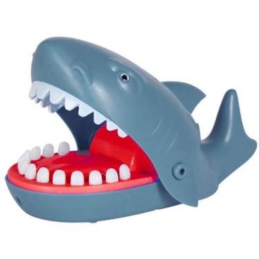 Imagem de Tubarão Dentista Jogo Infantil Interativo de Apertar os dentes Cinza -