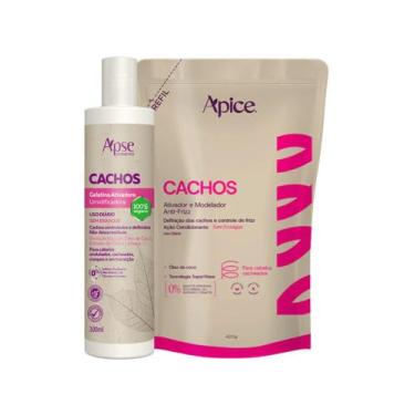 Imagem de Kit Gelatina 300ml e Refil Ativador 500ml cachos Apice