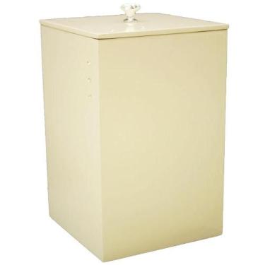 Imagem de Lixeira Banheiro Mdf Quadrada Com Strass 8Litros Biscuit - Lojarocca