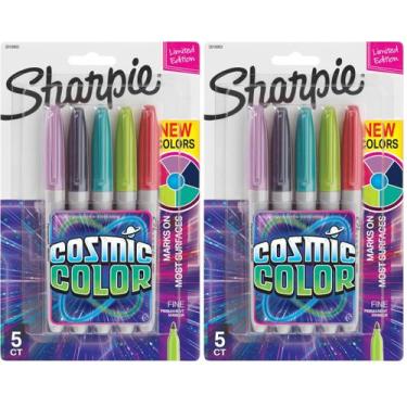 Imagem de Marcadores permanentes Sharpie Cosmic Color Fine Point 5 peças x 2