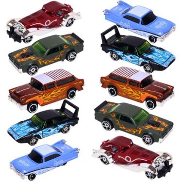 Imagem de Kit 10 Carrinhos Miniatura Esportivo 1:64 Sortidos Blister - Castela