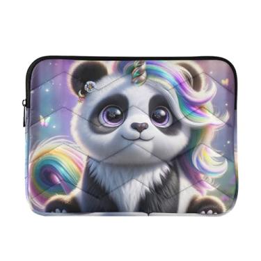 Imagem de Capa protetora para laptop, pasta para tablet, bolsa de transporte fofa unicórnio panda à prova de choque capa protetora para notebook