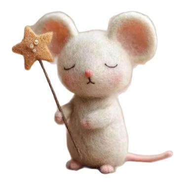 Imagem de Ｂｅｓｇａ Ratinhos de feltro feitos à mão com estrela, enfeites criativos de Natal em miniatura para ambientes internos, estatueta encantadora para quarto, Style E