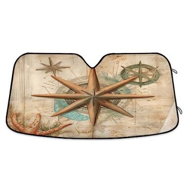 Imagem de Persianas frontais vintage para janela de carro estrela do mar estrela do mar, capa de para-brisa para sol, acessórios de janela de carro