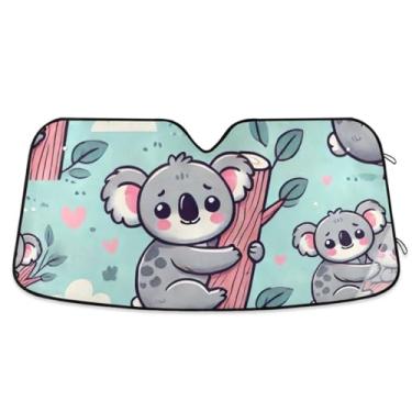 Imagem de Coalas trepando árvores carro pára-brisa para-sol UV e refletor de calor mantém o veículo fresco