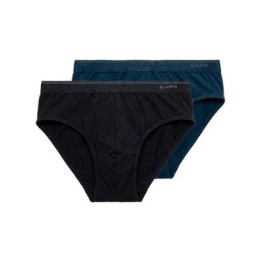 Imagem de Kit com 2 Cuecas Slip Lupo 485-003 Colorido, Azul marinho, M