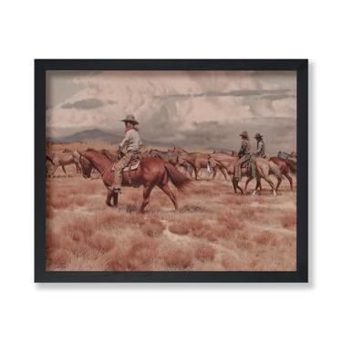 Imagem de Poster Master Pôster de cowboy vintage - Impressão retrô de equitação - Arte do Velho Oeste - Arte ocidental - Arte de gado - Presente para homens e mulheres - Decoração rústica para sala de estar ou
