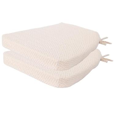 Imagem de NILUOH Almofadas de cadeira em forma de D para cadeiras de jantar, conjunto de almofadas de cadeira de espuma viscoelástica de 5 a 43 x 43 x 3 polegadas com laços para cozinha interna/externa