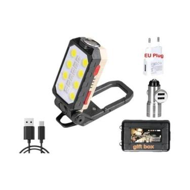 Imagem de Lanterna De Trabalho LED COB Recarregável Portátil Magnética À Prova d