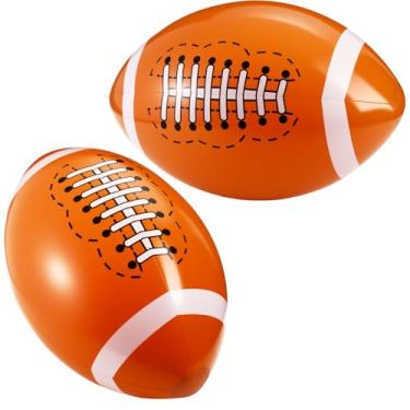 Imagem de Vertintong Pacote com 2 bolas de futebol infláveis de 50 cm, decorações de futebol infláveis, lembrancinhas de festa para o verão, piscina, praia, jogo