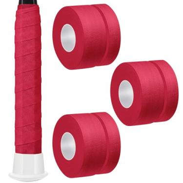 Imagem de Gemscream 6 peças de fita adesiva de lacrosse de 9 m 2,5 cm fita absorvente não pré-cortada para tacos de beisebol de lacrosse (vermelho)