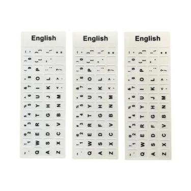 Imagem de Adesivos Para Teclado Brancos 3pcs Substituição Universal Para Computa