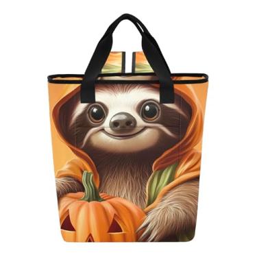 Imagem de Joitme Lancheiras isoladas para mulheres, preguiça, Halloween, abóbora, laranja, mochila térmica, impermeável, 36 latas, mochila refrescante para mulheres e viagens