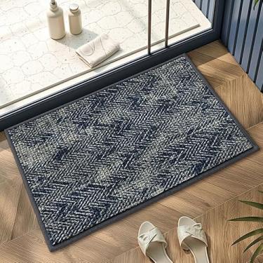 Imagem de GRANNY SAYS Tapetes de banheiro cinza escuro, tapete de banheiro de chenille macio, tapetes de banho absorventes 40,6 cm x 61 cm, tapetes de banheiro pequenos antiderrapantes laváveis, secagem rápida