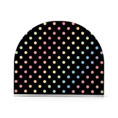 Imagem de Porta-guardanapos de banheiro com bolinhas coloridas arco-íris, pacote com 2 porta-guardanapos para guardanapos de pano, suporte de papel higiênico acrílico